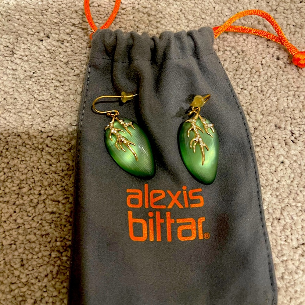 Alexis bitter leaf green lucite earrings